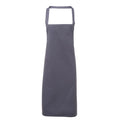 Silver Grey - Front - Premier Ladies-Womens Slim Apron (no Pocket) - Workwear (Pack of 2)