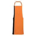 Brown- Natural - Back - Premier Unisex Contrast Workwear Bib Apron (Pack of 2)