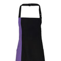 Black- Purple - Back - Premier Unisex Contrast Workwear Bib Apron (Pack of 2)