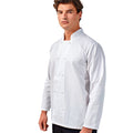 White - Back - Premier Studded Front Long Sleeve Chefs Jacket - Chefswear (Pack of 2)