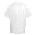 White - Back - Premier Unisex Studded Front Short Sleeve Chefs Jacket (Pack of 2)