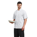 White - Side - Premier Unisex Studded Front Short Sleeve Chefs Jacket (Pack of 2)