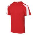 Fire Red-Arctic White - Front - Just Cool Mens Contrast Cool Sports Plain T-Shirt