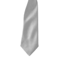 Silver Grey - Back - Premier Colours Mens Satin Clip Tie (Pack of 2)