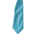 Turquoise - Back - Premier Colours Mens Satin Clip Tie (Pack of 2)