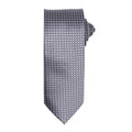 Silver - Front - Premier Mens Puppy Tooth Formal Work Tie (Pack of 2)