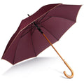 Burgundy- Beige - Front - Kimood Unisex Automatic Open Wooden Handle Walking Umbrella (Pack Of 2)