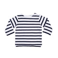 White-Nautical Navy - Front - Babybugz Baby Breton Top