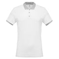 White-Oxford Grey - Front - Kariban Mens Two-Tone Pique Polo Shirt