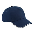 White-French Navy - Front - Beechfield Authentic 5-Panel Cap