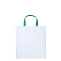 White-Kelly Green - Front - Nutshell Varsity Cotton Shopper Short Handle Tote