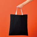 Black-White - Back - Nutshell Varsity Cotton Shopper Short Handle Tote