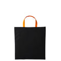 Black-Orange - Front - Nutshell Varsity Cotton Shopper Short Handle Tote