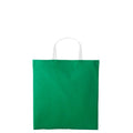 Kelly Green-White - Front - Nutshell Varsity Cotton Shopper Short Handle Tote