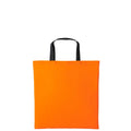 Orange-Black - Front - Nutshell Varsity Cotton Shopper Short Handle Tote