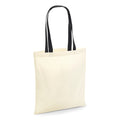 Natural-Black - Front - Westford Mill Contrast Handle Bag For Life