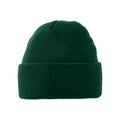 Bottle Green - Back - Beechfield Unisex Circular Patch Cuffed Beanie