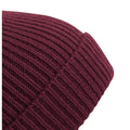 Burgundy - Back - Beechfield Unisex Engineered Knit Ribbed Pom Pom Beanie