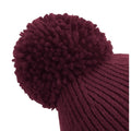 Burgundy - Side - Beechfield Unisex Engineered Knit Ribbed Pom Pom Beanie