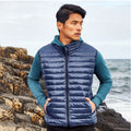 Navy Melange - Back - 2786 Mens Melange Padded Gilet