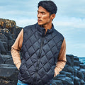 Navy - Back - 2786 Mens Diamond Pane Padded Gilet