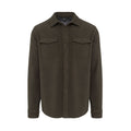 Dark Khaki-Storm Grey - Front - Kariban Mens Sherpa Lined Fleece Overshirt