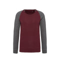 Wine Heather-Grey Heather - Front - Kariban Mens Organic Two-Tone Sweatshirt