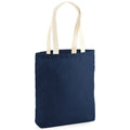 Navy-Natural - Front - Westford Mill Unlaminated Jute Tote