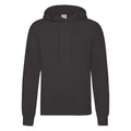 Black - Side - Fruit Of The Loom Unisex Adults Classic Hooded Sweatshirt