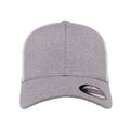 Heather-White - Front - Flexfit By Yupoong Melange Mesh Trucker Cap