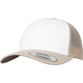 Khaki-White-Khaki - Front - Flexfit By Yupoong Retro Trucker Coloured Front Cap