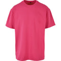 Hibiscus Pink - Front - Build Your Brand Unisex Adults Heavy Oversized Tee