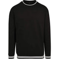 Black-White - Front - Build Your Brand Mens College Crew Neck Sweat