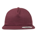 Maroon - Back - Yupoong Flexfit Unisex Unstructured 5 Panel Snapback Cap