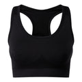 Black - Front - TriDri Womens-Ladies Seamless 3D Fit Multi-Sport Solid Colour Sculpt Sports Bra