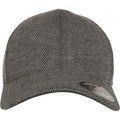 Black-Heather Grey - Back - Flexfit by Yupoong Herringbone Melange Cap