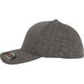 Black-Heather Grey - Side - Flexfit by Yupoong Herringbone Melange Cap