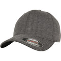 Black-Heather Grey - Front - Flexfit by Yupoong Herringbone Melange Cap