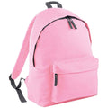 Classic Pink-Graphite Grey - Front - Bagbase Original Plain Backpack