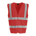 Red - Front - PRO RTX Unisex Adult Sleeveless Hi-Vis Vest