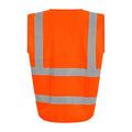 Hi Vis Orange - Back - PRO RTX Unisex Adult Sleeveless Hi-Vis Vest