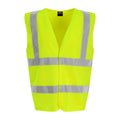 Hi Vis Yellow - Front - PRO RTX Unisex Adult Sleeveless Hi-Vis Vest