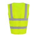 Hi Vis Yellow - Back - PRO RTX Unisex Adult Sleeveless Hi-Vis Vest