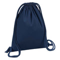 French Navy - Front - Westford Mill Cotton Drawstring Bag