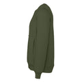 Military Green - Side - Bella + Canvas Unisex Adult Raw Seam Pullover