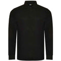 Black - Front - PRORTX Mens Long-Sleeved Polo Shirt