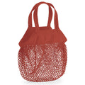 Orange Rust - Front - Westford Mill Mini Mesh Organic Cotton Grocery Bag