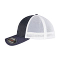 Navy-White - Side - Flexfit Unisex Adult 360 Omnimesh Mesh Two Tone Cap