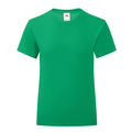 Kelly Green - Front - Fruit of the Loom Girls Iconic Heather T-Shirt