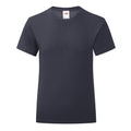 Deep Navy - Front - Fruit of the Loom Girls Iconic Heather T-Shirt